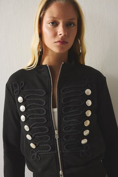 Regular Fit Half-Zip Napoleon Cardigan