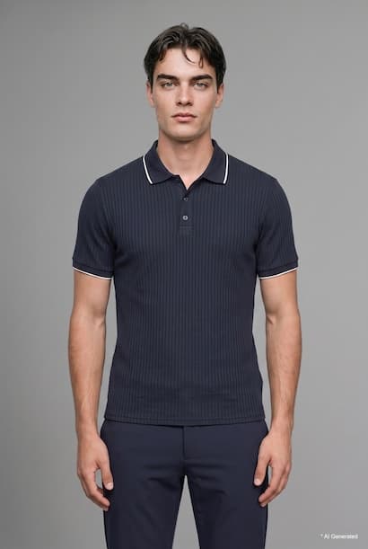 Regular Fit Polo Collar Short Sleeve Polo T-Shirt (٣)