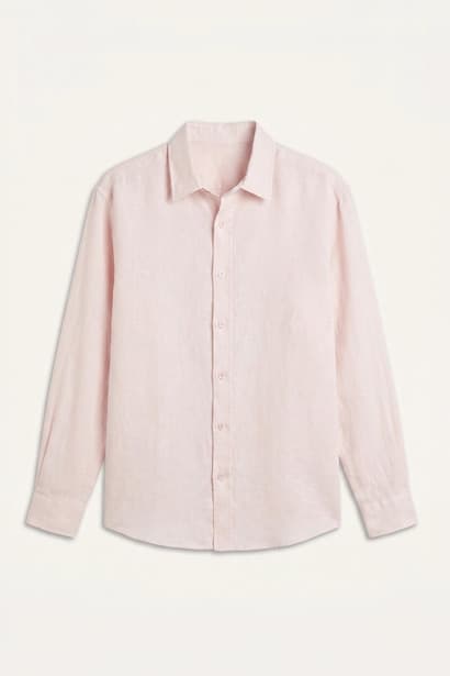Linen Blended Long Sleeve Shirt (٤)