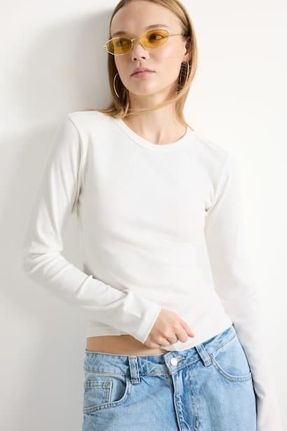 Slim Fit Camisole Long Sleeve T-Shirt (٣)