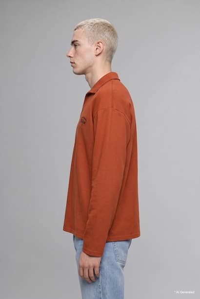 Boxy Fit Pique Sweatshirt (٣)