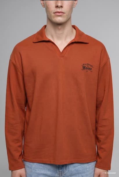 Boxy Fit Pique Sweatshirt (٤)
