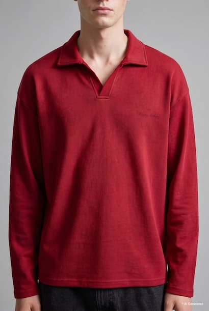 Boxy Fit Pique Sweatshirt (٤)