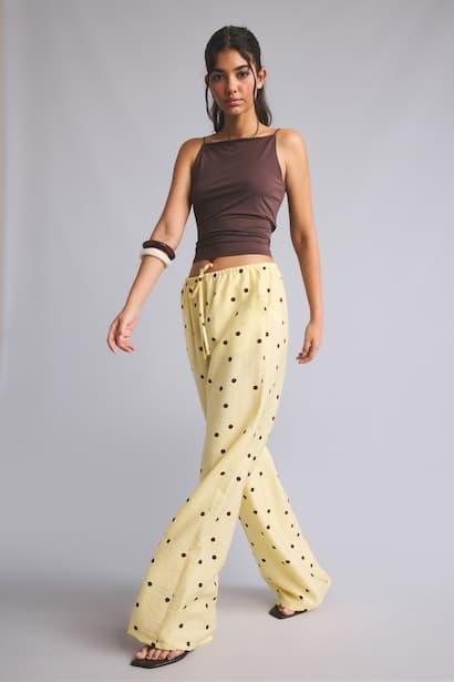 Wide Leg Polka Dot Trousers