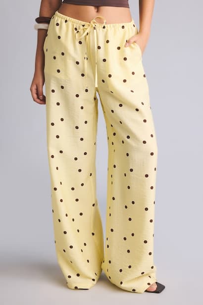 Wide Leg Polka Dot Trousers (٣)