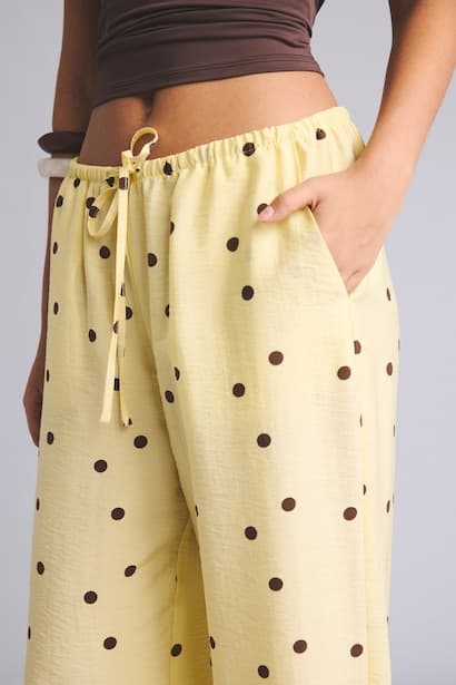 Wide Leg Polka Dot Trousers (٤)