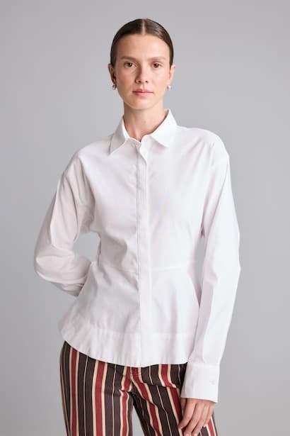 Fitted Bengaline Peplum Shirt (3)