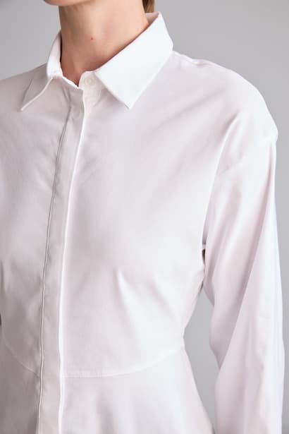 Fitted Bengaline Peplum Shirt (4)