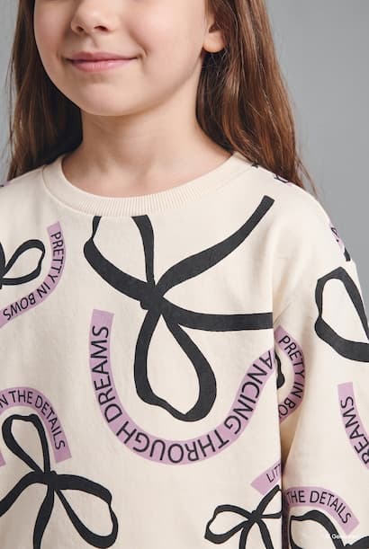 Baby Girl Printed Crew Neck Sweatshirt (٣)