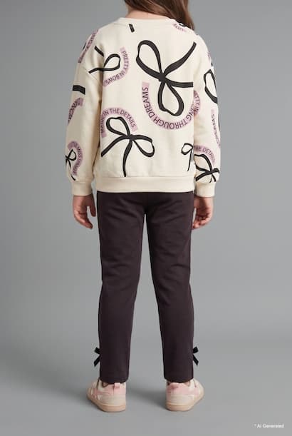 Baby Girl Printed Crew Neck Sweatshirt (٤)