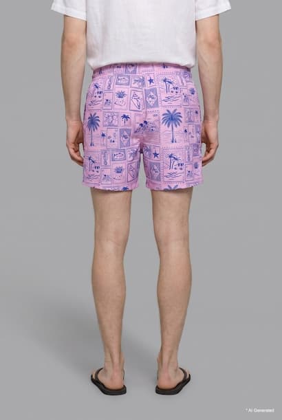 Regular Fit Tropical Print Swim Shorts (3)