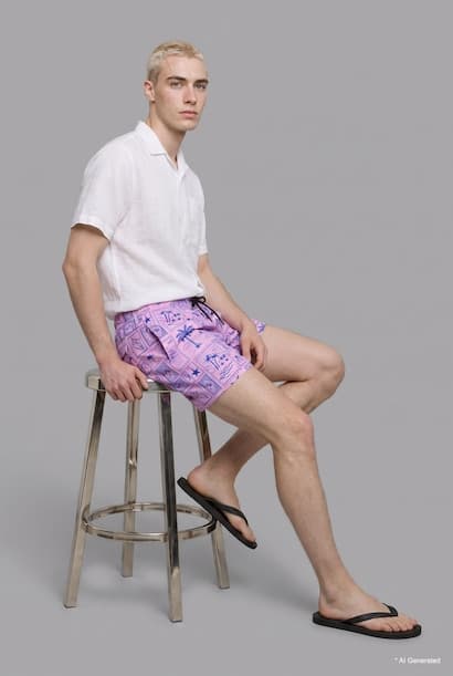 Regular Fit Tropical Print Swim Shorts (4)