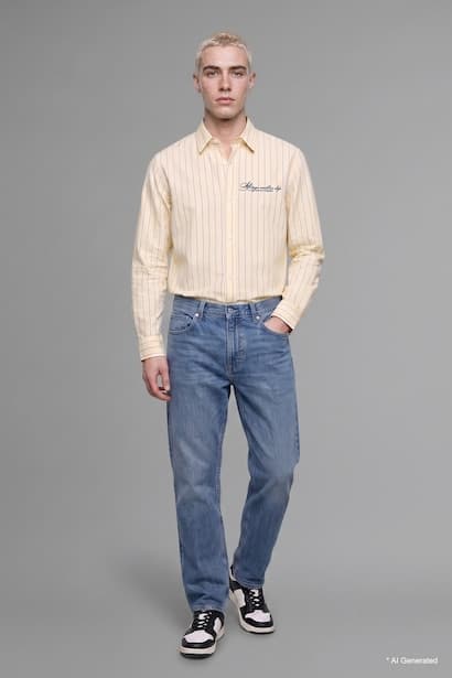 Boxy Fit Cotton Long Sleeve Shirt