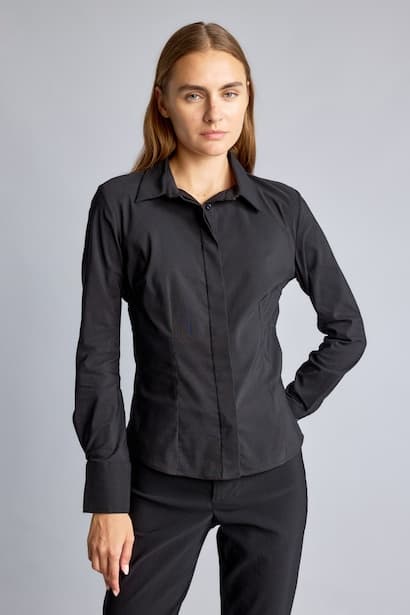 Slim Fit Shirt Collar Long Sleeve Shirt