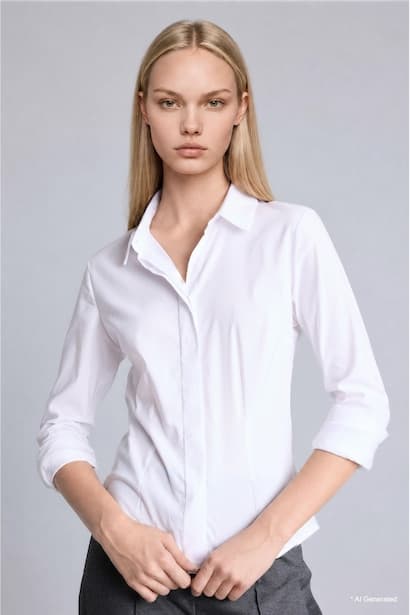 Slim Fit Shirt Collar Long Sleeve Shirt