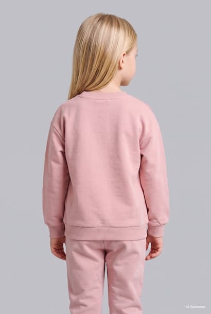 Baby Girl Regular Fit Floral Crew Neck Lined Sweatshirt (4)