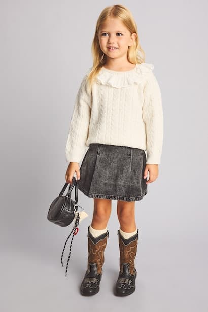 Baby Girl 100% Cotton Denim Elastic Waist Skort