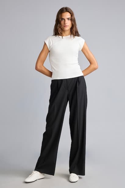 Straight Fit Regular Hem Trousers