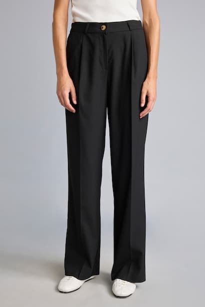 Straight Fit Regular Hem Trousers (٣)