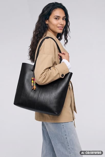 Woman Zippered Shoulder Bag