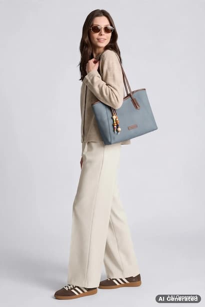 Woman Zippered Shoulder Bag
