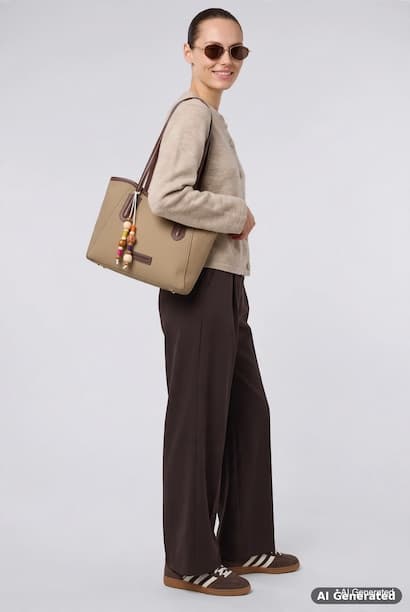 Woman Zippered Shoulder Bag