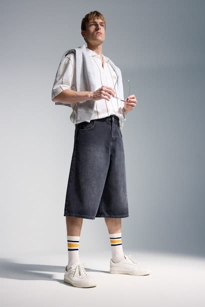 Super Baggy Fit 100% Cotton Bermuda Shorts