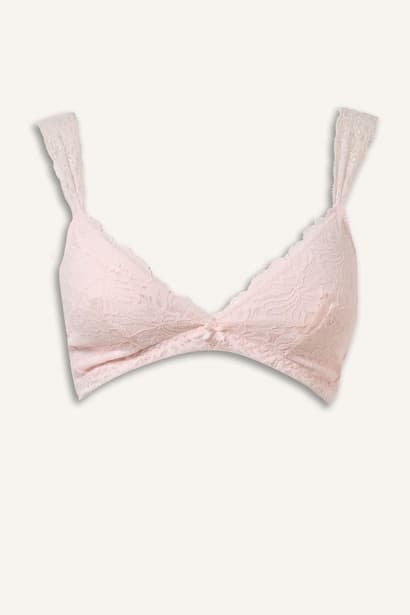 Triangle Bralette with Removable Pads and Lace Detail
