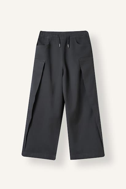 Girl 100% Cotton Wide Leg Gabardine Trousers (٤)