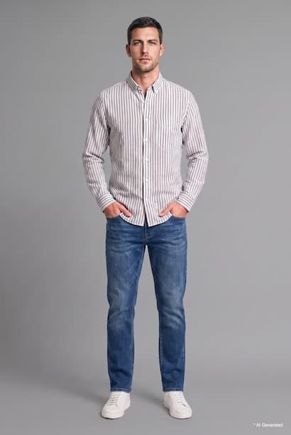 Regular Fit Striped Cotton Polo Shirt