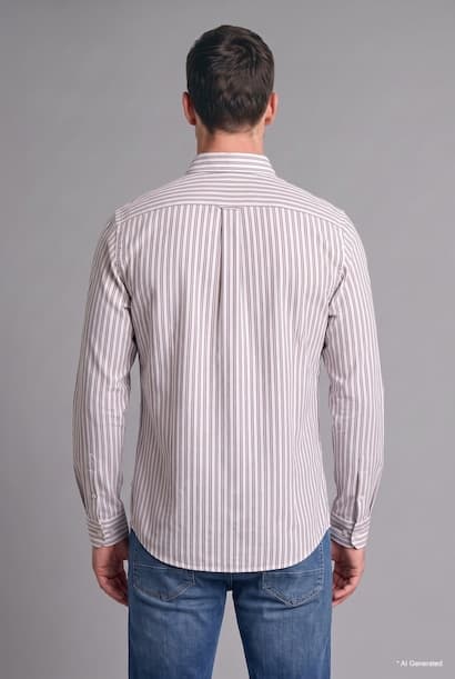 Regular Fit Striped Cotton Polo Shirt (٤)