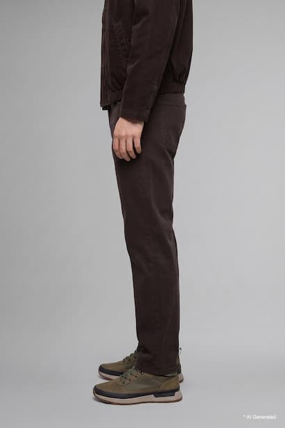 Baggy Fit Mid Waist Wide Leg Jeans Denims (٣)