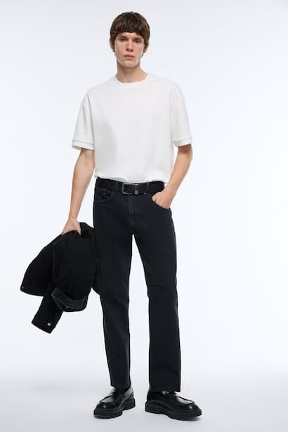 Straight Fit Regular Waist Straight Leg Jeans Denims