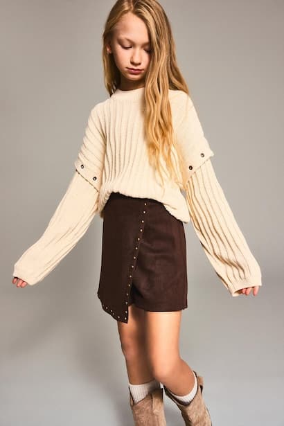 Girl Ribbed Basic Pullover