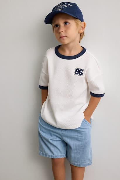 Baby Boy 100% Cotton Oversize Ribbed T-Shirt