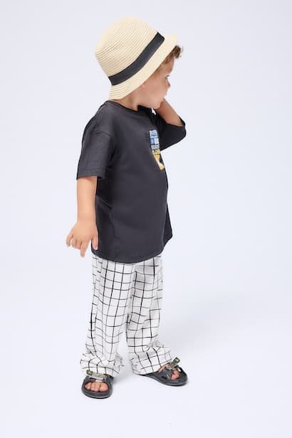 Baby Boy 100% Cotton Elastic Waist Sweatpants Trousers (٣)