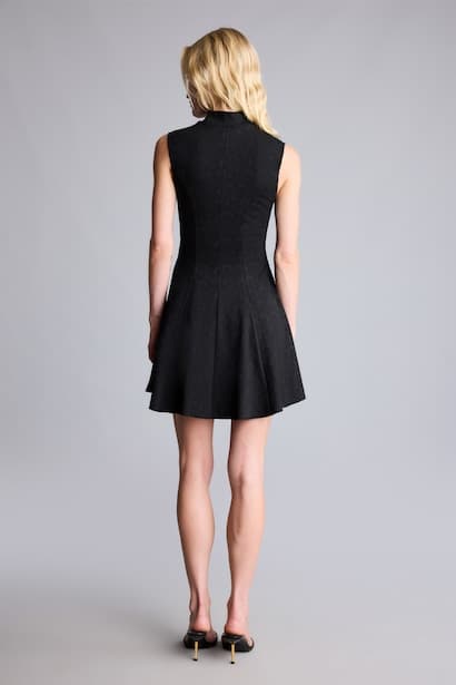 A-Line Mini Sleeveless Boat Neck Floral Dress (٤)