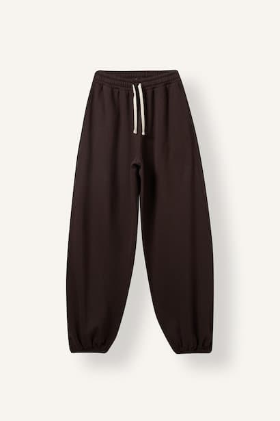 Loose Fit Elastic Hem Thick Sweatpants Trousers (٣)