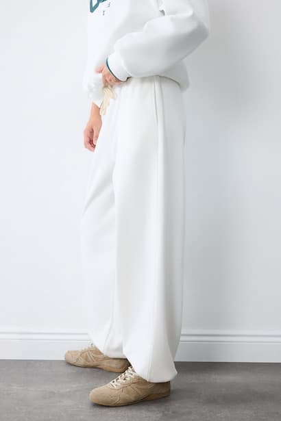 Heavyweight Loose Fit Elastic Waist Sweatpants Trousers (٣)
