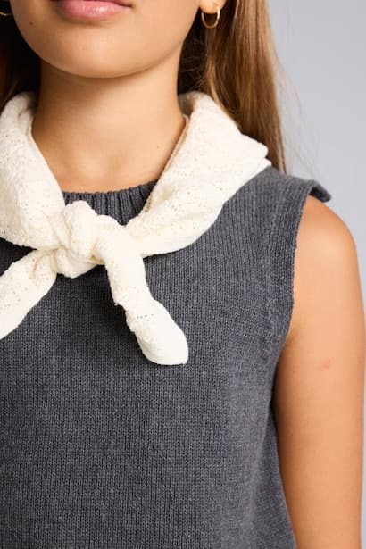 Girl Crew Neck Knit Vest Pullover (٤)