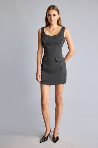Square Neck Sleeveless Mini Dress