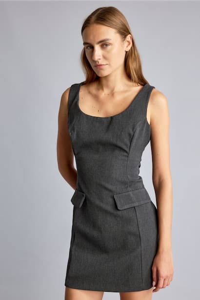 Square Neck Sleeveless Mini Dress (3)