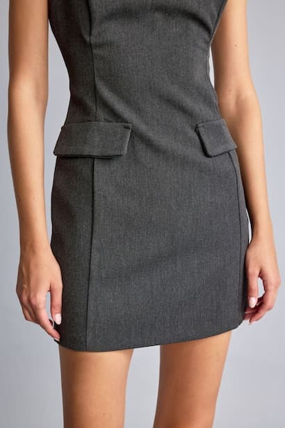 Square Neck Sleeveless Mini Dress (4)