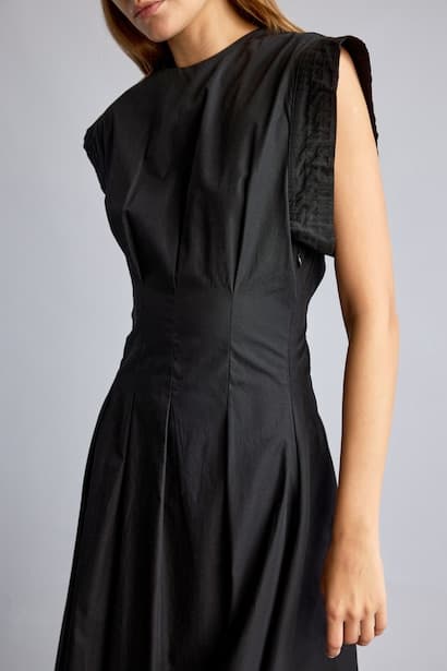Crew Neck Poplin Midi Dress (3)