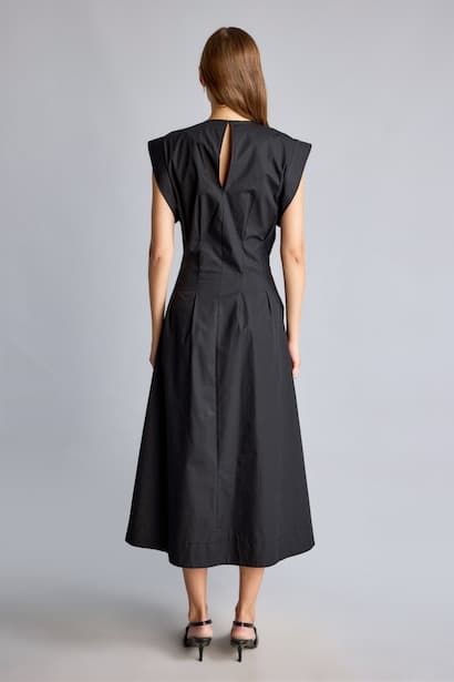 Crew Neck Poplin Midi Dress (4)
