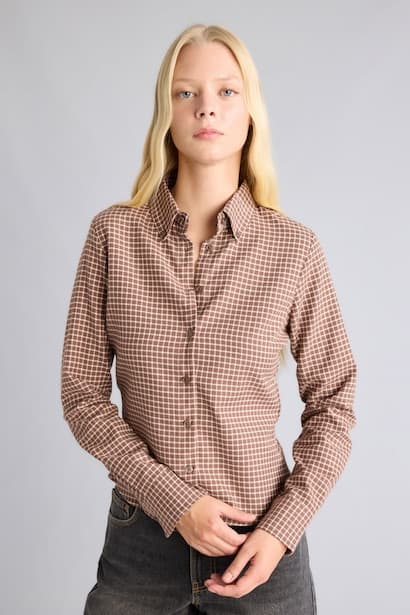 Fitted Checked Long Sleeve Shirt (3)