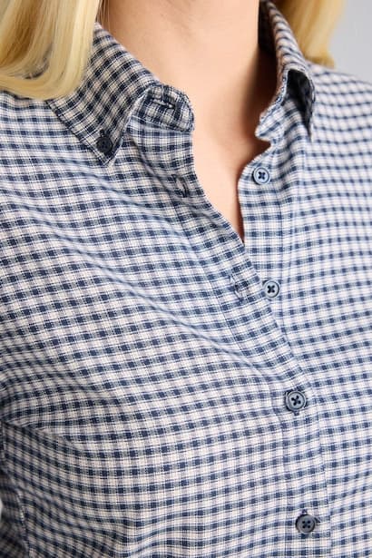 Fitted Checked Long Sleeve Shirt (٤)
