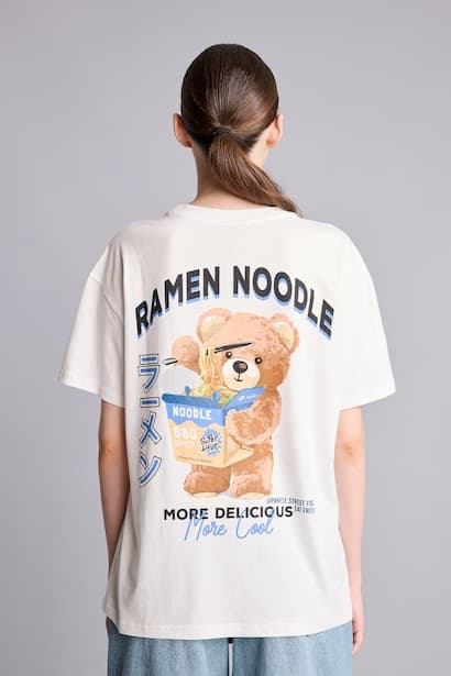 Oversize Fit Printed Crew Neck Short Sleeve T-Shirt