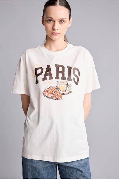 Oversize Fit Printed Crew Neck Short Sleeve T-Shirt (3)