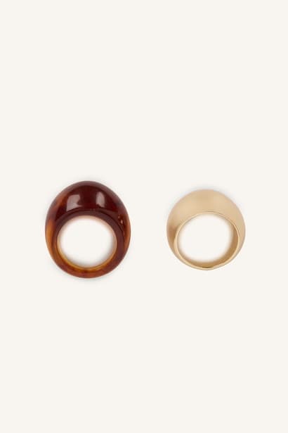 Woman 2 Piece Chunky Rings Jewellery